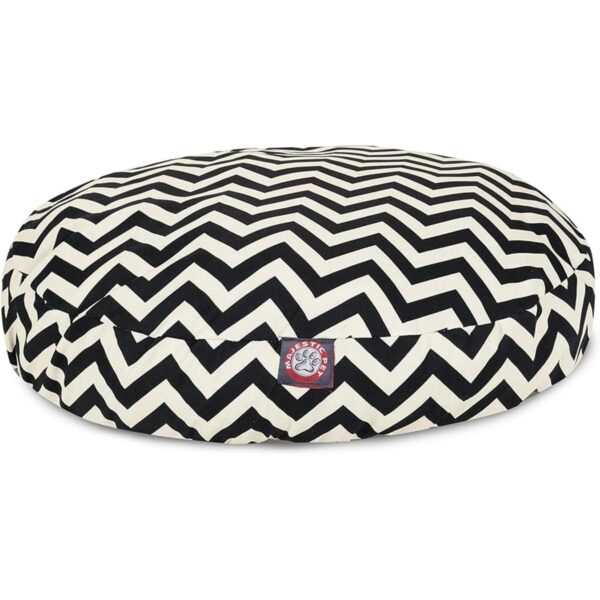 Majestic Pet Chevron redonda para mascotas cama Negro_2