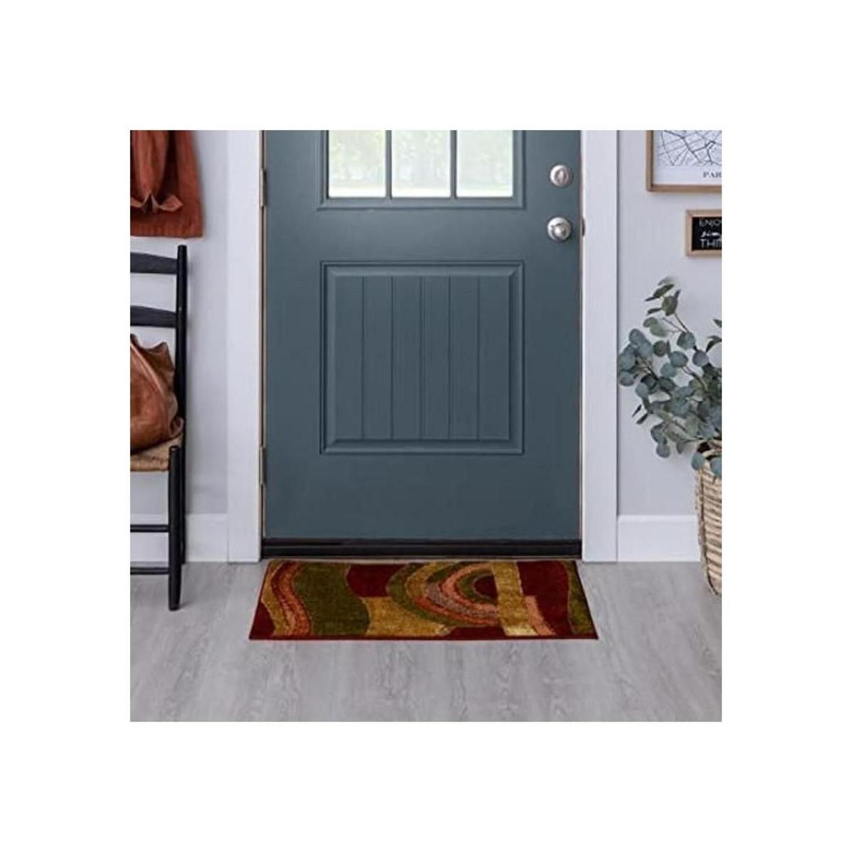 Mohawk Home New Wave Picasso Alfombra abstracta de vino