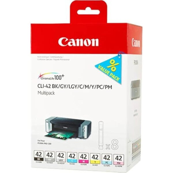 Canon CLI42 Tinta en paquete promocional de 8 unidades._1