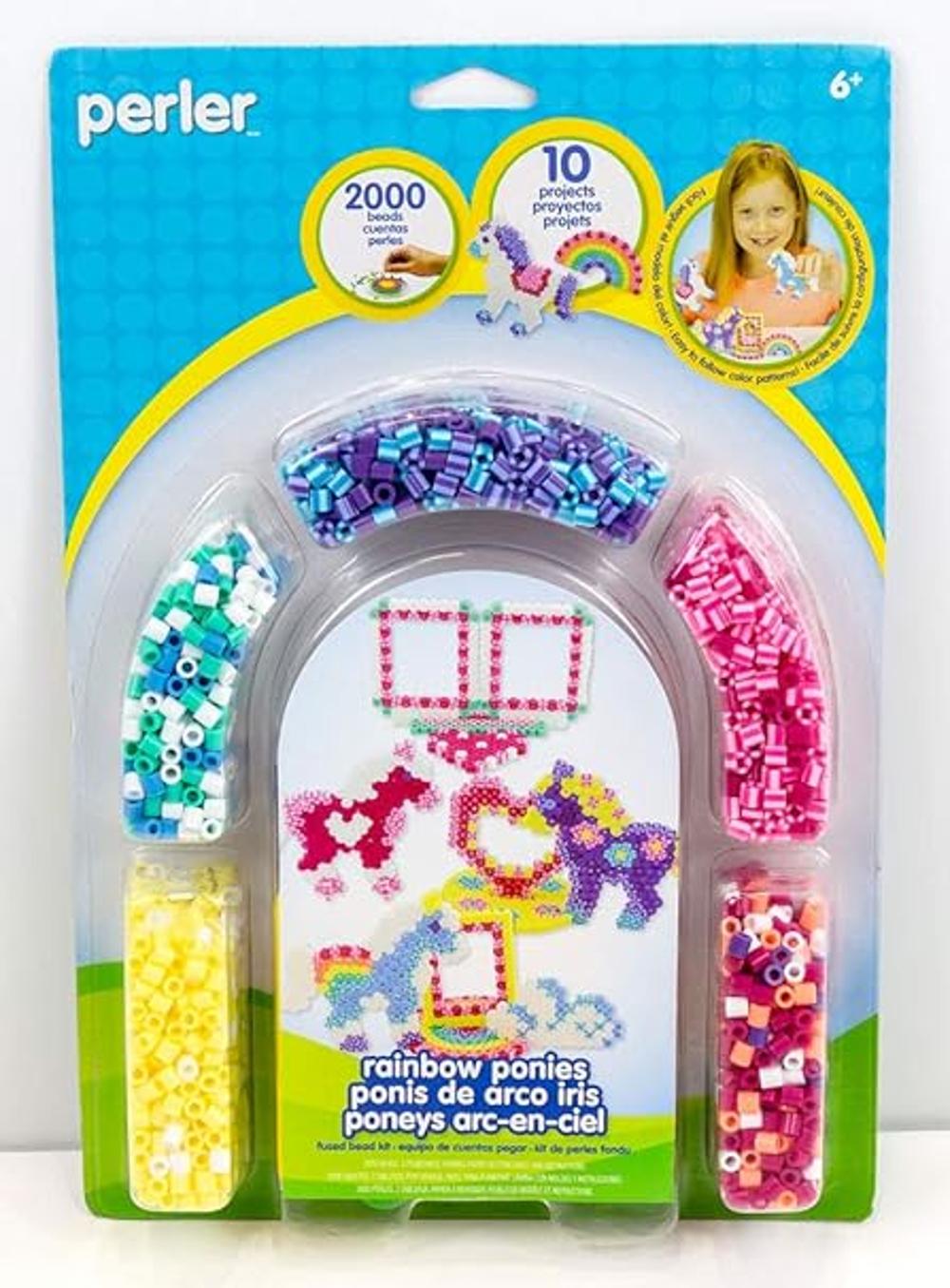 Perler Kit de cuentas fusionadas de poni arcoíris para