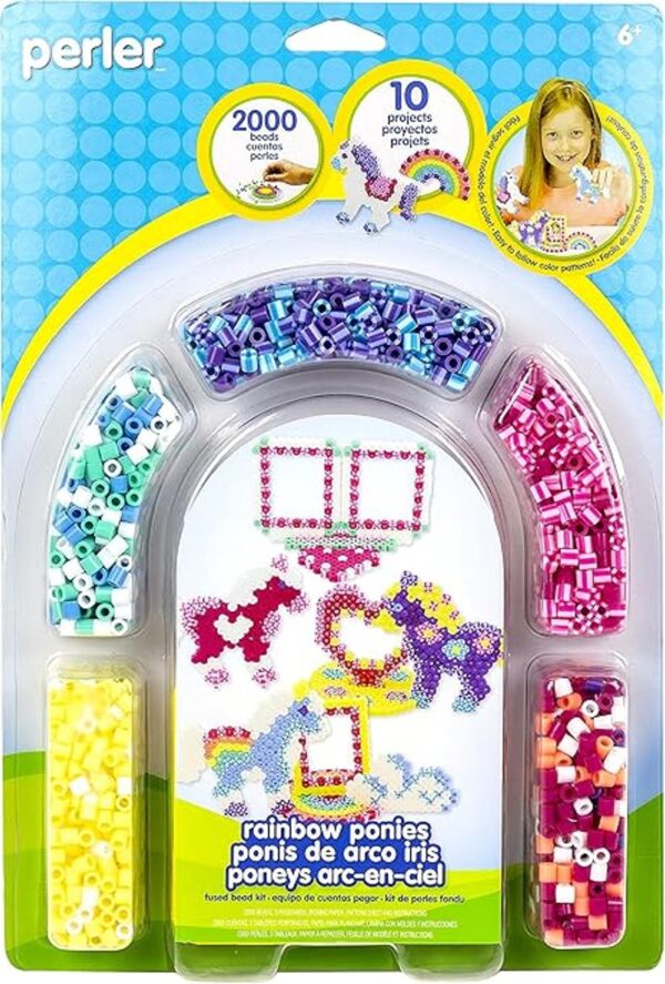 Perler Kit de cuentas fusionadas de poni arcoíris para_6