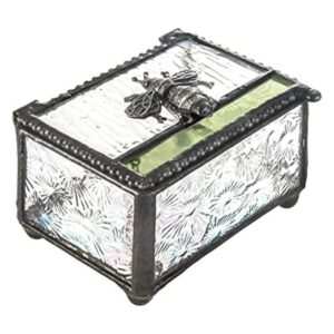Caja de joyería de cristal con diseño de abeja caja de_1