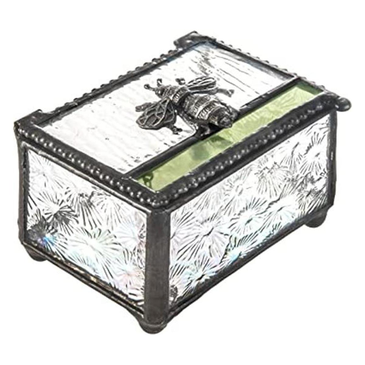 Caja de joyería de cristal con diseño de abeja caja de
