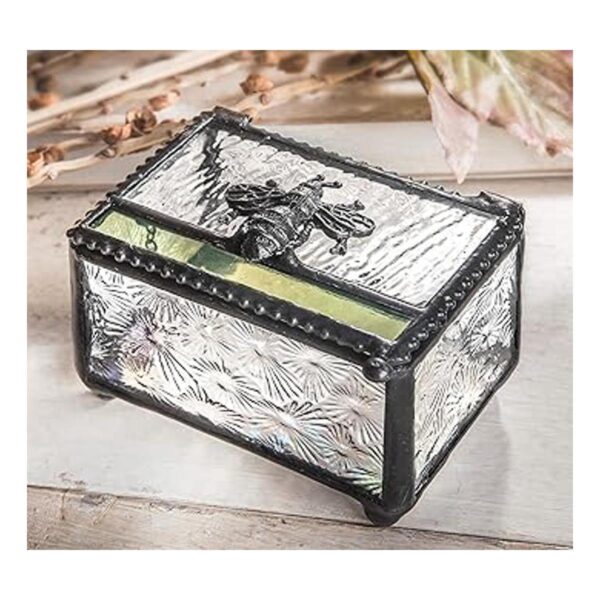 Caja de joyería de cristal con diseño de abeja caja de_2