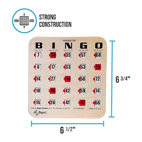 Regal Games Cartas de bingo de grano de madera color_5
