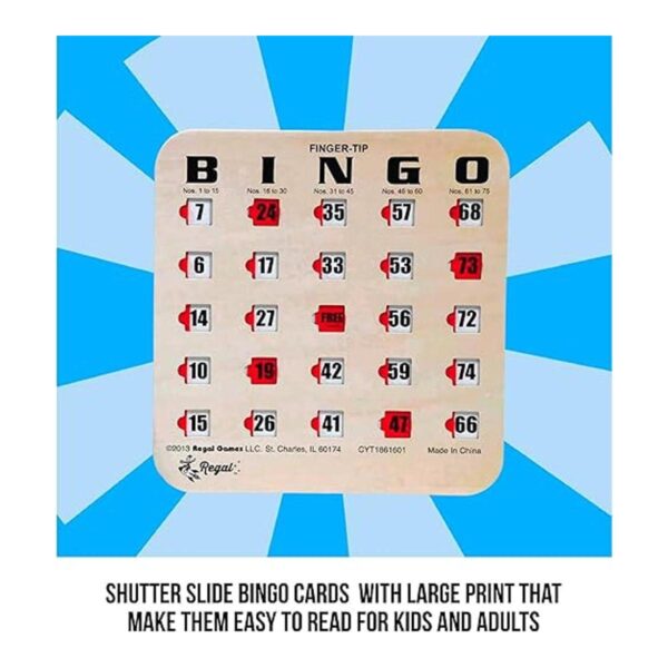 Regal Games Cartas de bingo de grano de madera color_4