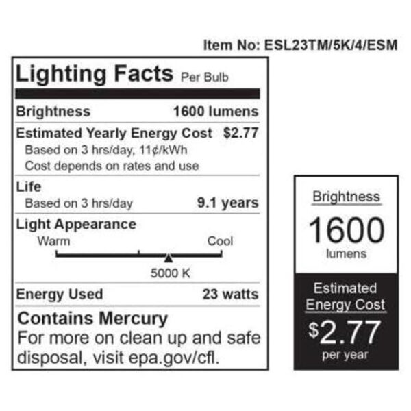 EcoSmart Bombilla de luz CFL equivalente a 100 W 5000_3