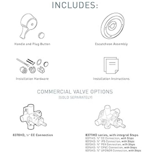 Moen Kit comercial clásico de níquel cepillado MDura_2