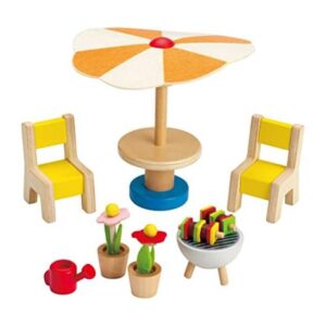 Hape Juego de muebles de madera para casa de muñecas con_1