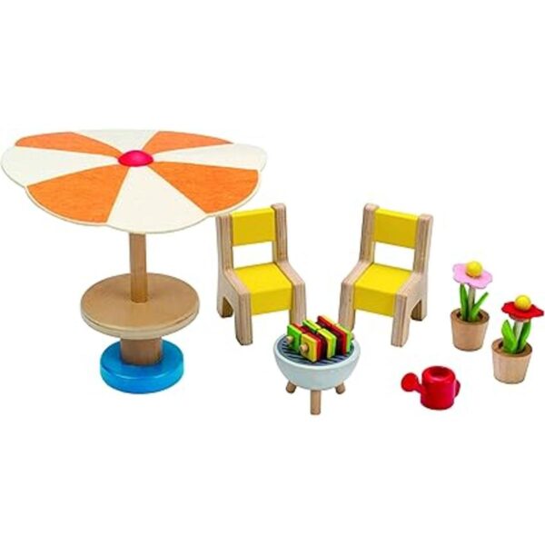 Hape Juego de muebles de madera para casa de muñecas con_2