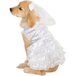 Rubies Disfraz de novia de perro grande color blanco_1