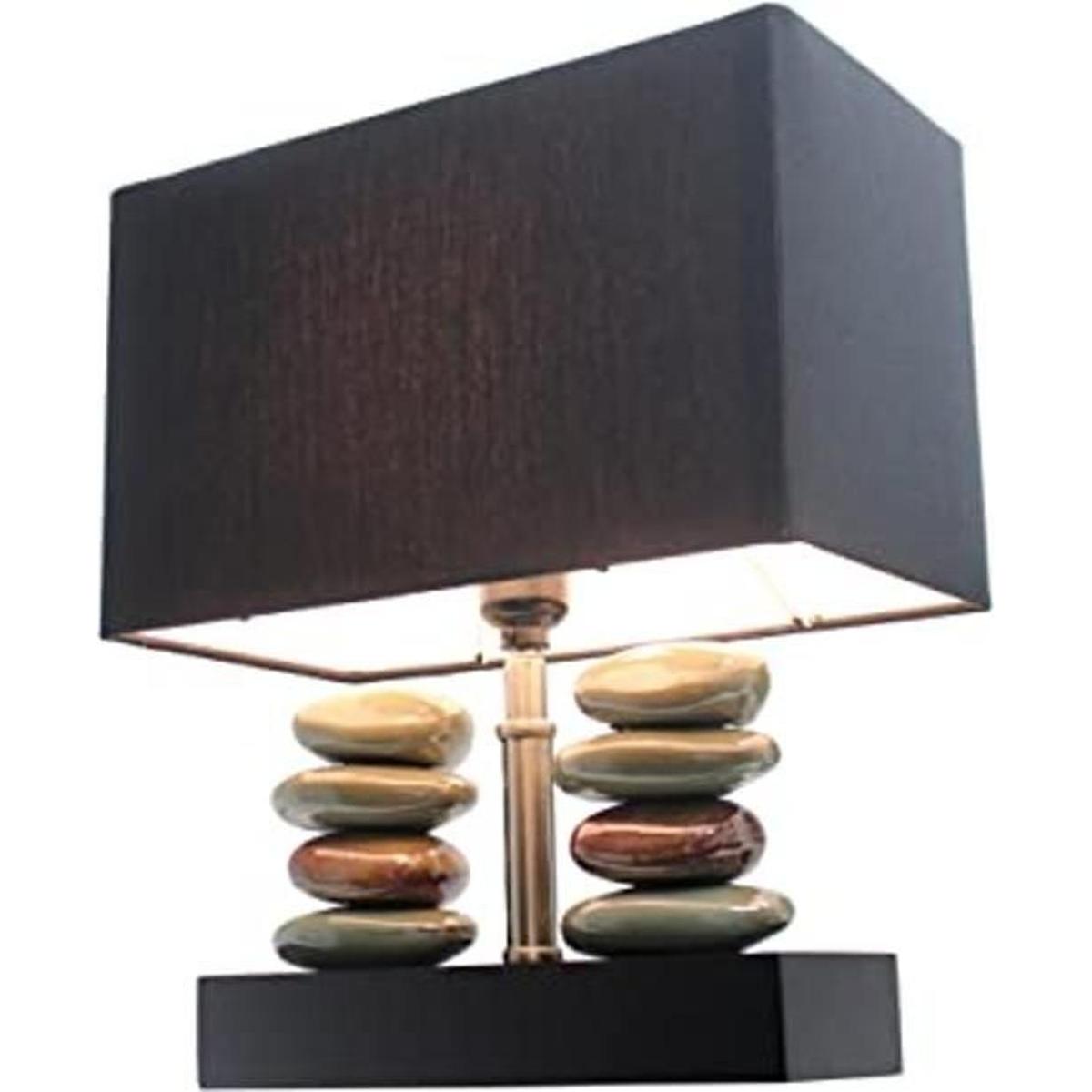 Elegant Designs LT1036BLK Lámpara de mesa rectangular de