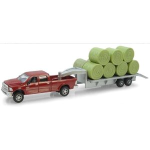 Camioneta Dodge con remolque fundido a troquel y fardos_1