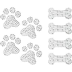 Conjunto de 8 patas y huesos Clear Rhinestone Hierro Sobre