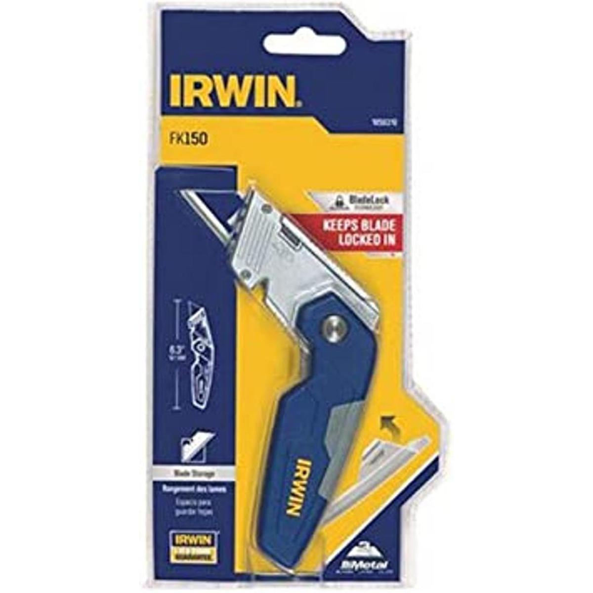 IRWIN Cuchillo utilitario plegable con almacenamiento de