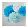 Pompones de papel de seda en forma de flor para