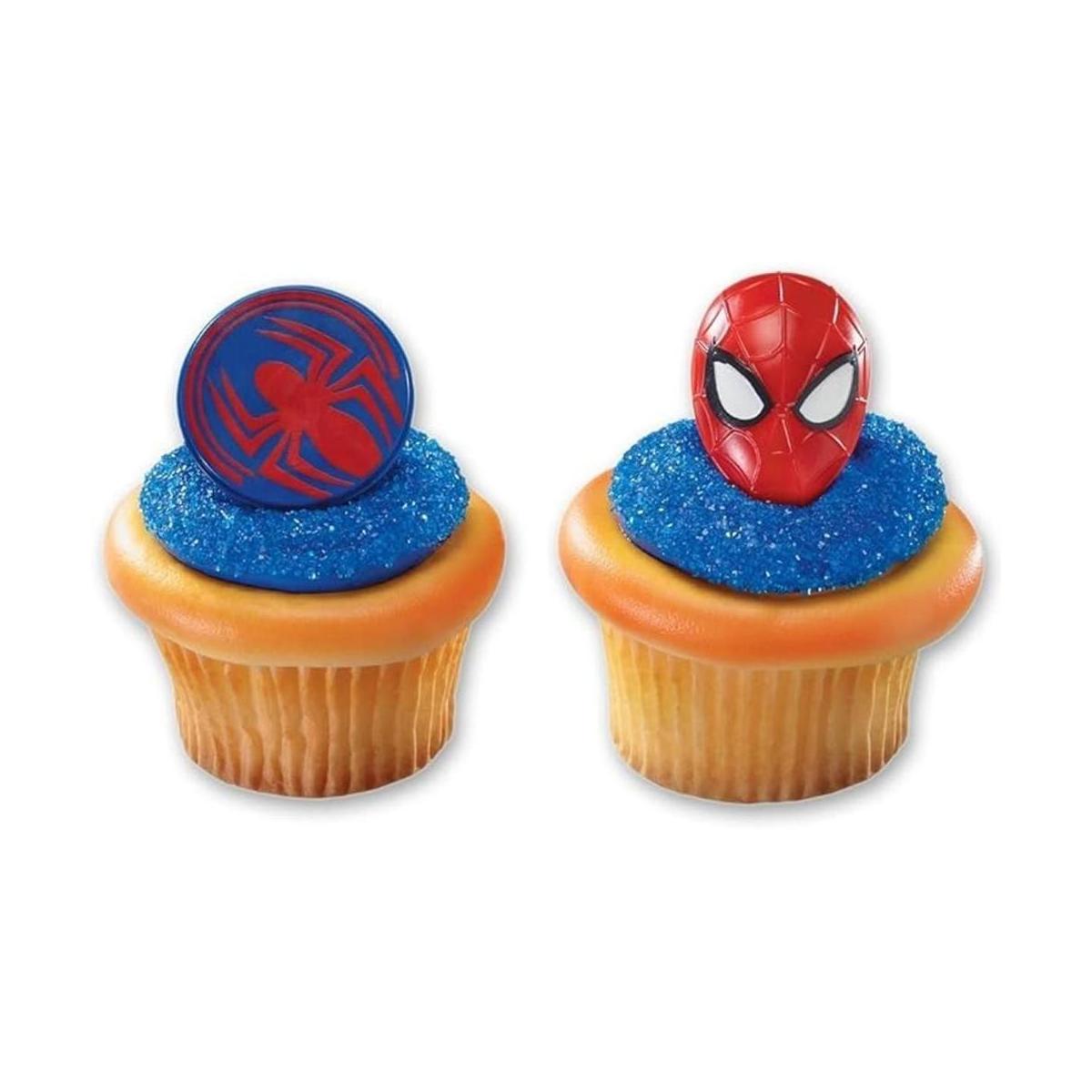Anillos para magdalenas de araña y máscara de Spiderman