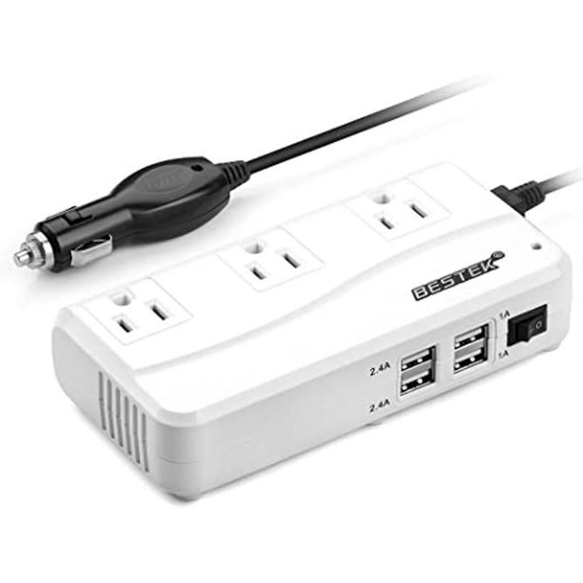 Inversor de potencia de automóvil BESTEK 200W Blanco
