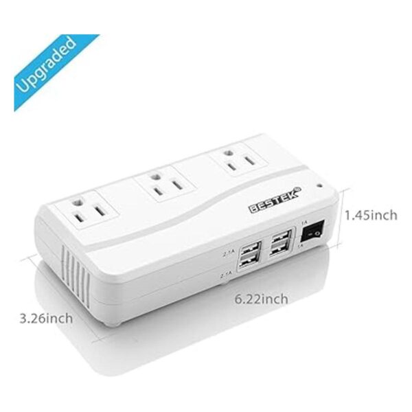 Inversor de potencia de automóvil BESTEK 200W Blanco_3