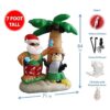 Papá Noel inflable de Navidad de 7 pies y pingino con_2
