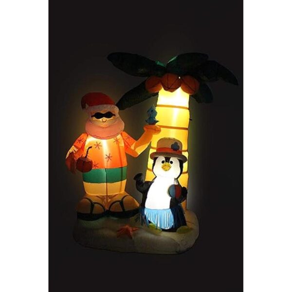 Papá Noel inflable de Navidad de 7 pies y pingino con_5