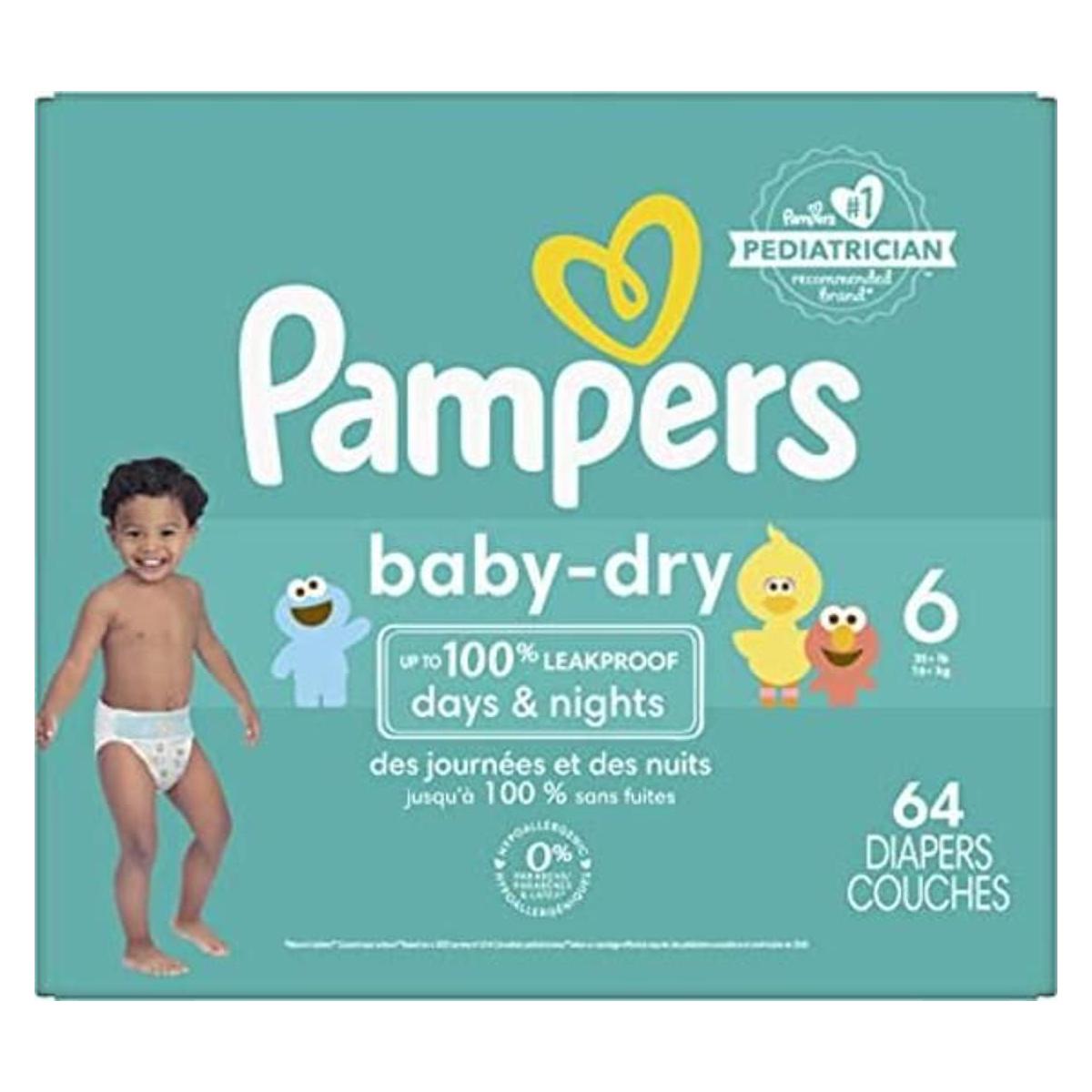 Pañales tamaño 6 64 unidades Pampers Baby Dry