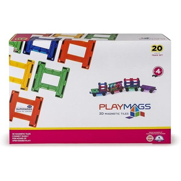 Playmags 20 Piece Train Set Ahora Más fuerte con imanes_4