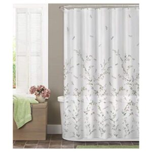 Cortina de tela semifina para ducha Maytex Dragonfly Garden_1