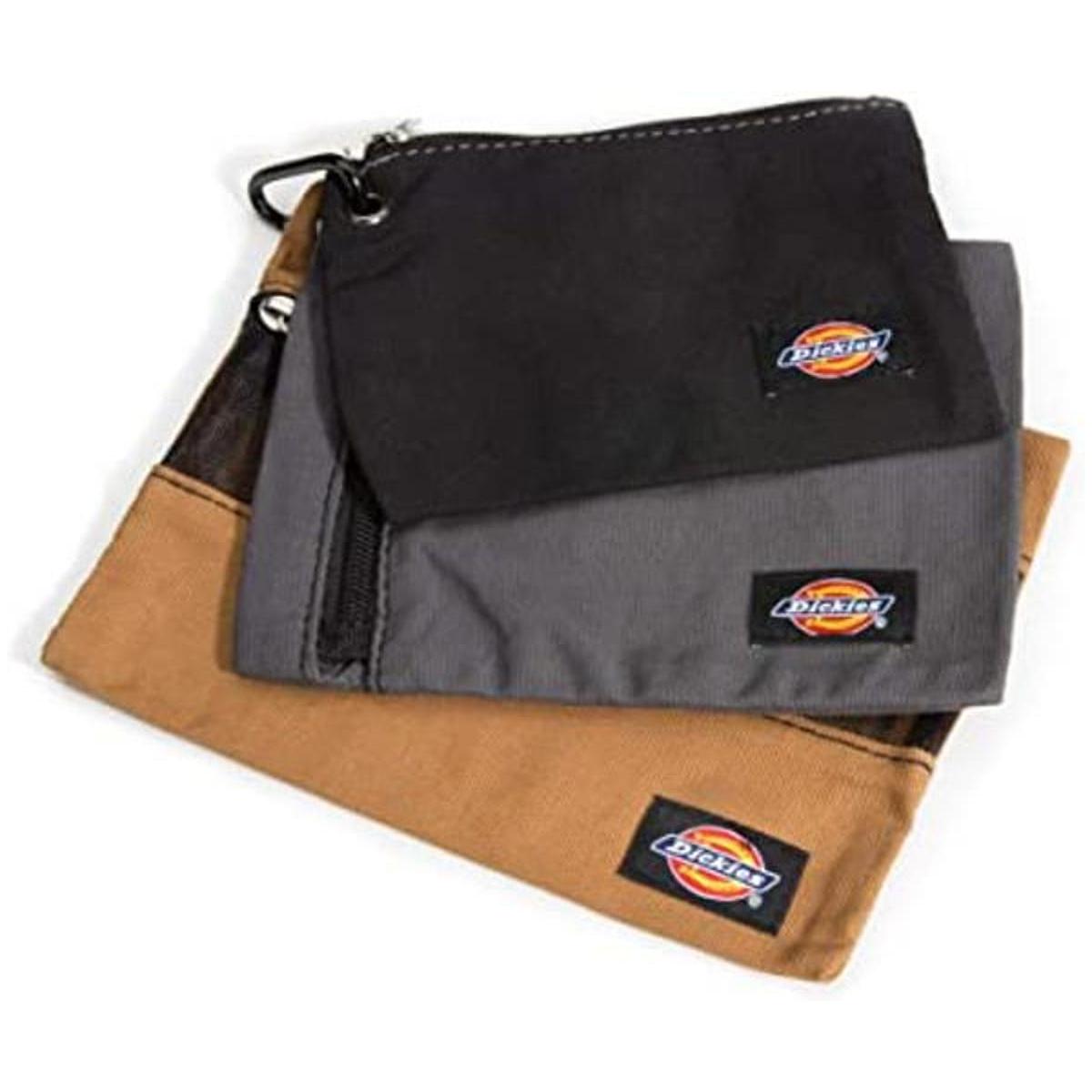 Dickies Juego de 3 bolsas pequeñas de lona con cremallera