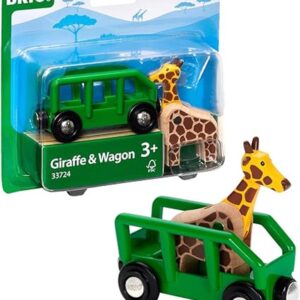 BRIO World 33724 Jirafa y vagón 2 piezas de juguete_1