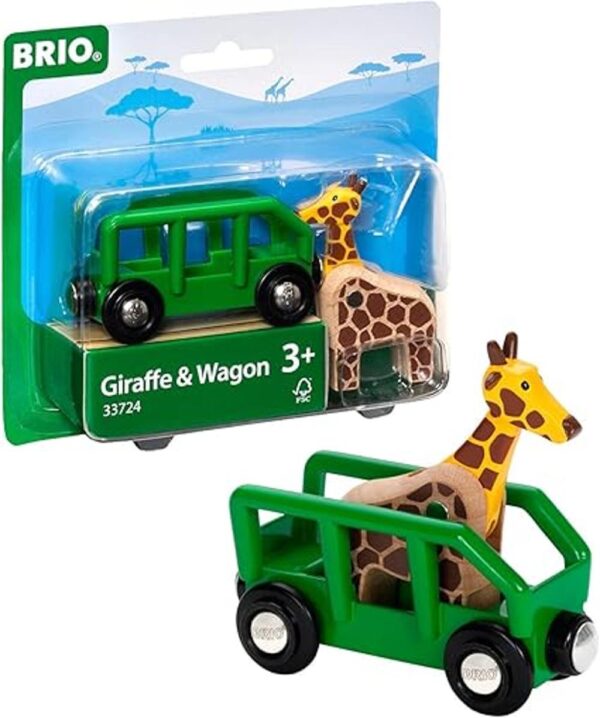 BRIO World 33724 Jirafa y vagón 2 piezas de juguete_1