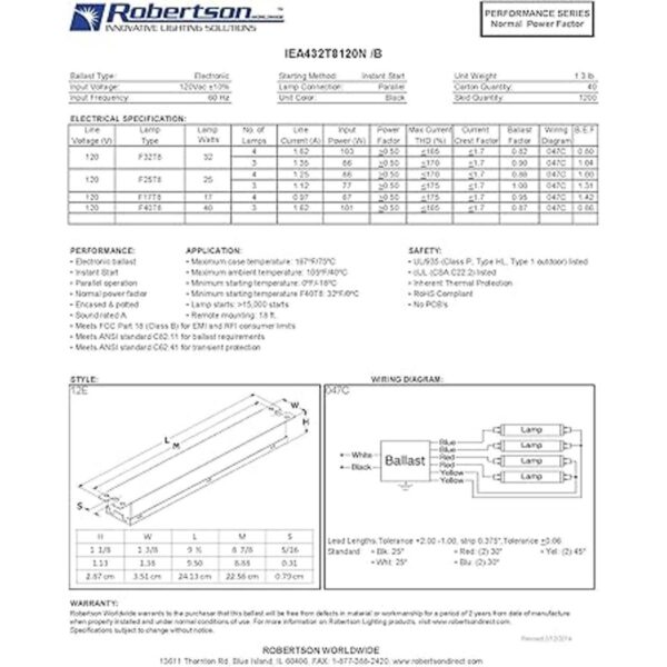 ROBERTSON Balasto electrónico fluorescente 3P20135_4