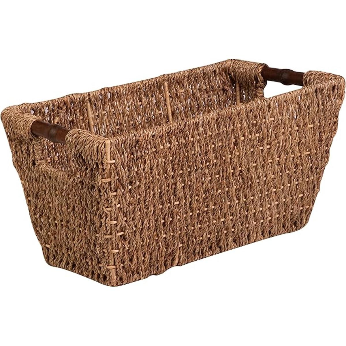 HoneyCanDo Cesta de hierba marina con asas Med STO02965