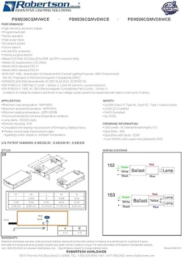 ROBERTSON 3p20145 Individual Fluorescente eballast 2_6