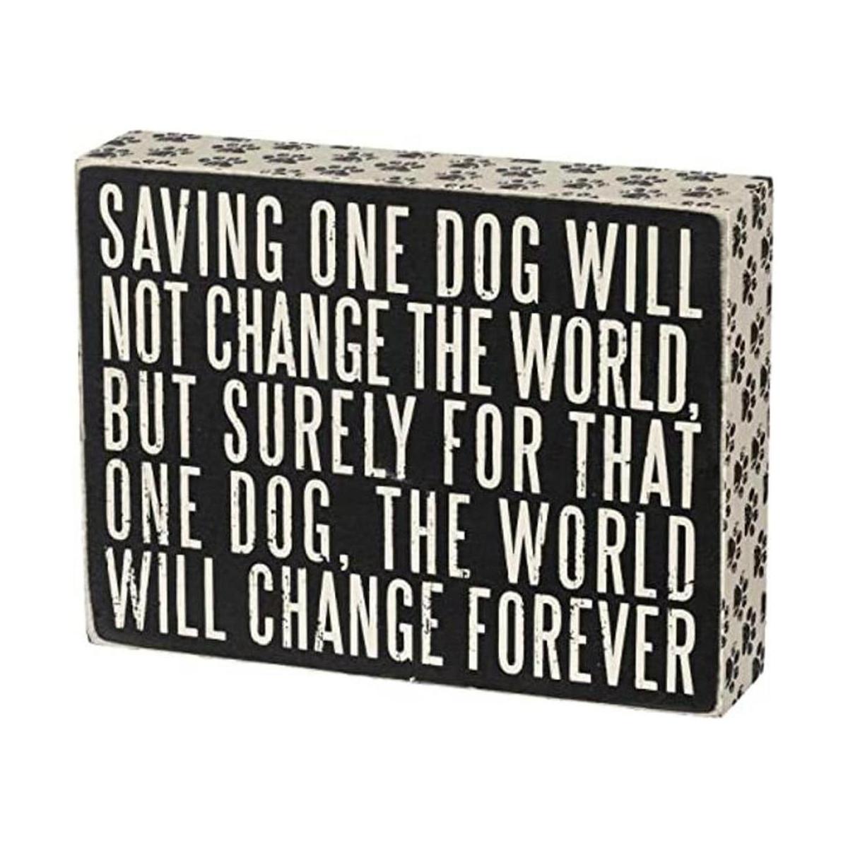 Primitives by Kathy 23059 Classic Box Sign Save One Dog
