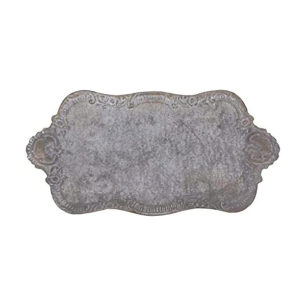 Creative CoOp Bandeja decorativa de metal de estaño con