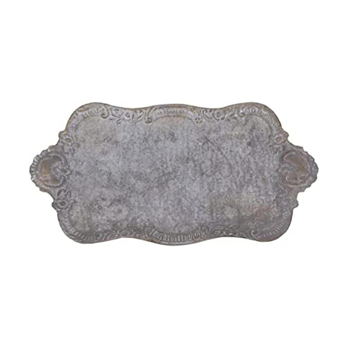 Creative CoOp Bandeja decorativa de metal de estaño con