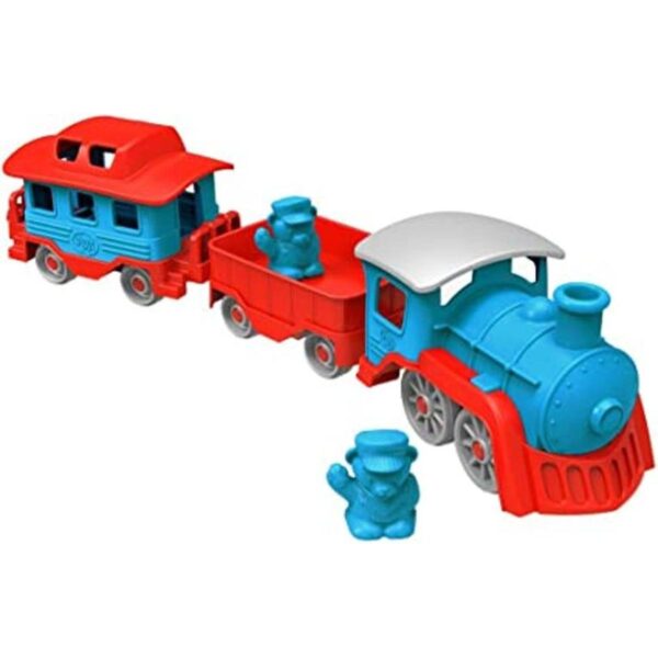 Tren Green Toys azul y rojo_1