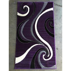 Moderna alfombra para puerta color morado negro y gris