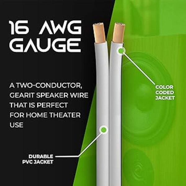 GearIT Cable para altavoz calibre 16 100.0 pies color_2