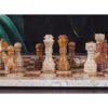 Radicaln Juego de mesa de ajedrez de mármol rojo y coral_4