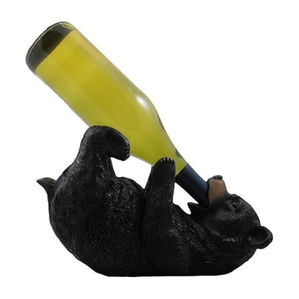 Portabicicletas de vino con diseño de oso negro y_1