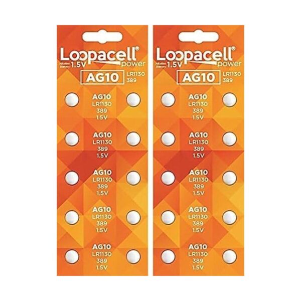 LOOPACELL Celda de botón alcalina AG10 LR1130 SR1130SW_3