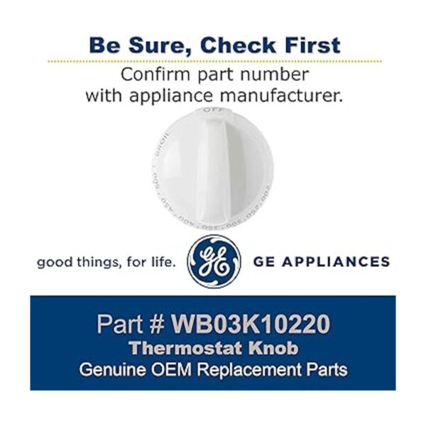 General Electric WB03K10220 Perilla de termostato para_2