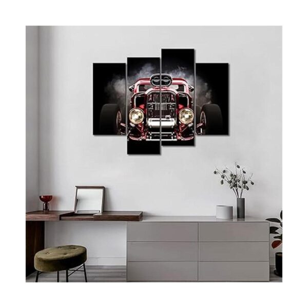 4 paneles de arte de pared con fondo ahumado en pintura