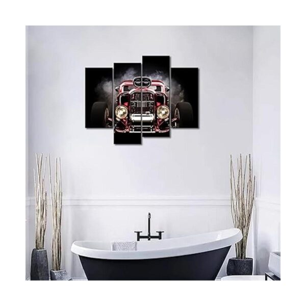 4 paneles de arte de pared con fondo ahumado en pintura