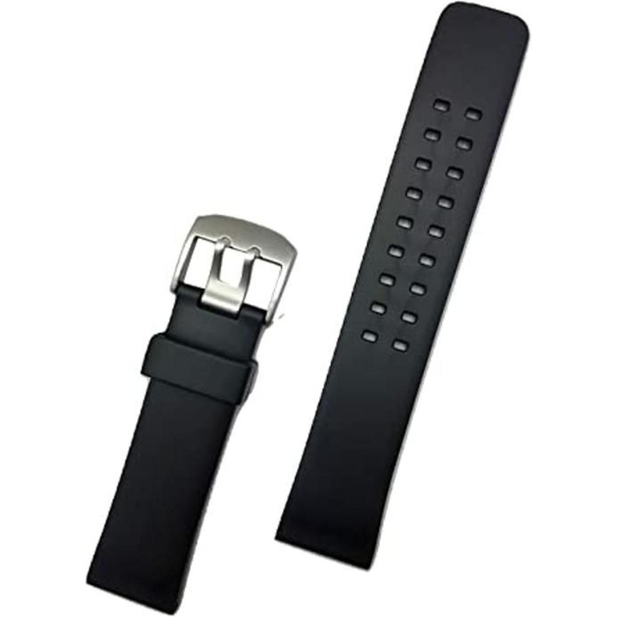 Correa de reloj de goma negra de PVC de 0.945 in cómoda y