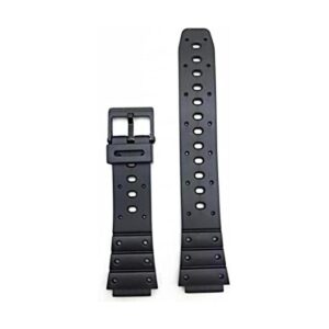 Correa de reloj de goma negra de 0.709 in de material de_1