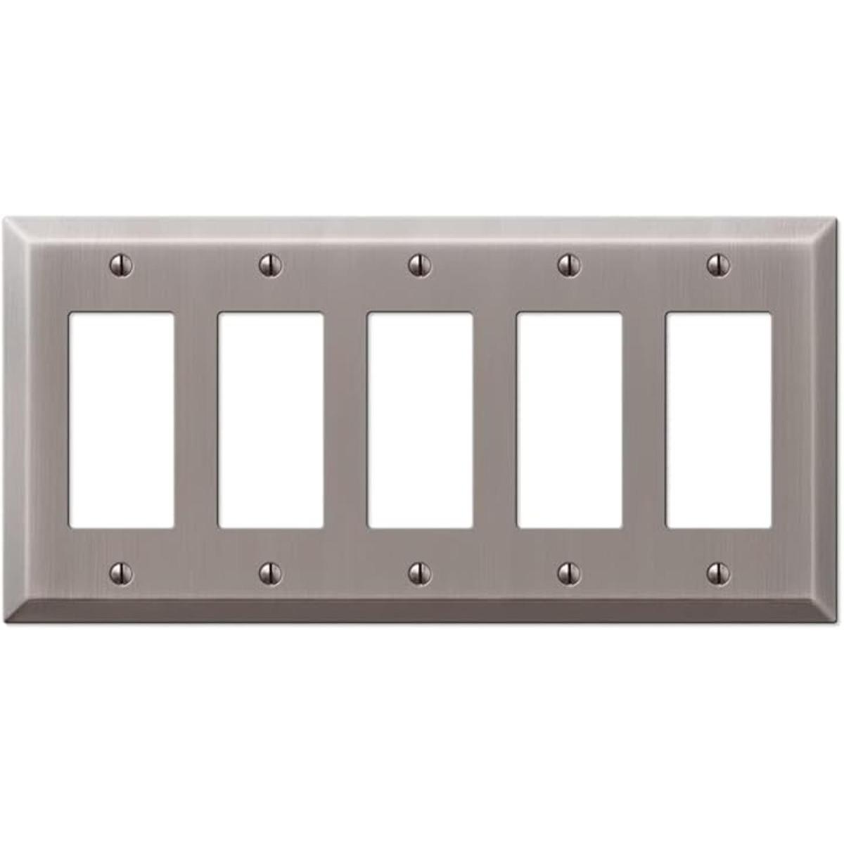 Amerelle 163R5AN Century Wallplate 5 Rocker acero