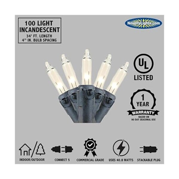 Novelty Lights set de 100 luces navideñas transparentes de_2
